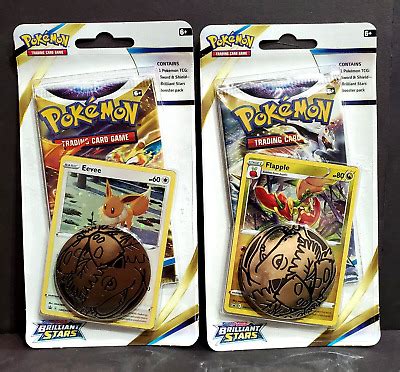 2x Pokemon BRILLIANT STARS Booster Pack Blister W EEVEE FLAPPLE