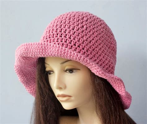 Wide Brimmed Sun Hat Crochet Pattern For Cotton Yarn Easy Etsy Australia