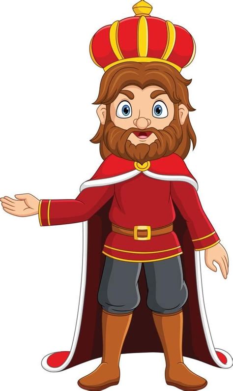 Cartoon King Standing On White Background White Background Cartoon