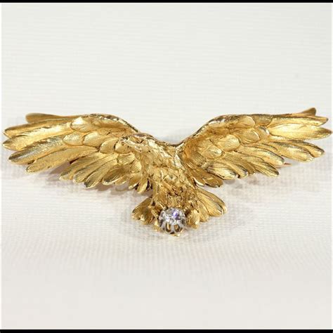 Antique French Eagle Pendant and Brooch in 18k Gold with Diamond | French antiques, Estate ...