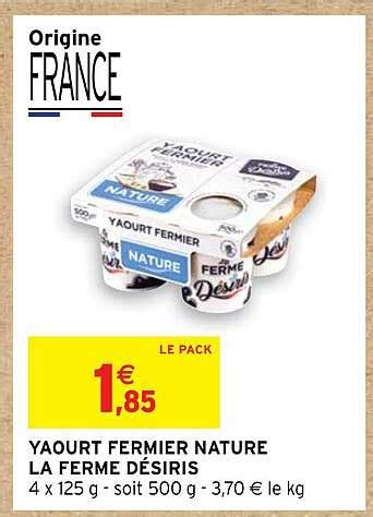 Promo Yaourt Fermier Nature La Ferme D Siris Chez Intermarch