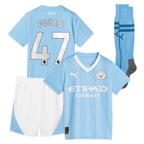 MAGLIA HOME KIT MANCHESTER CITY BAMBINO 2023 2024 FODEN FSPRO