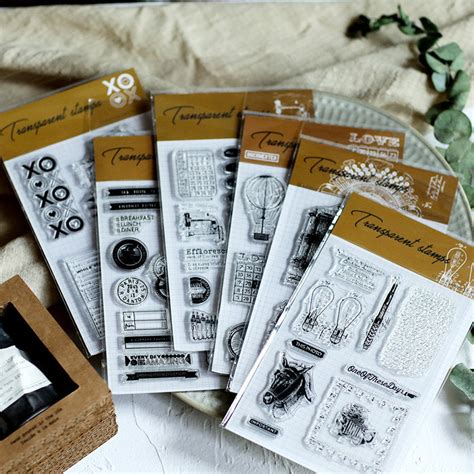 Vintage Journaling Acrylic Stamp Set, Junk Journal Stamps, Clear Acryl – Papergame