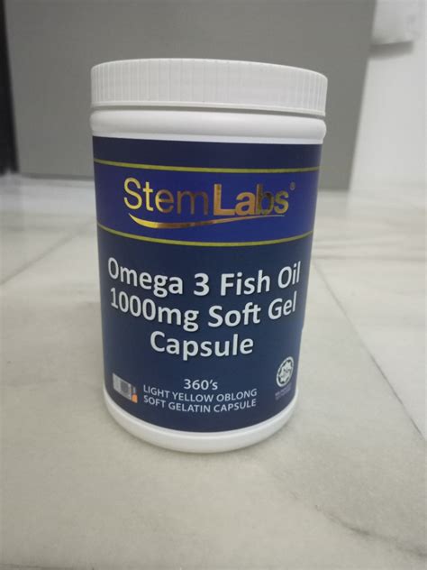 StemLabs Omega 3 Fish Oil 1000mg 360 S Health Nutrition Health