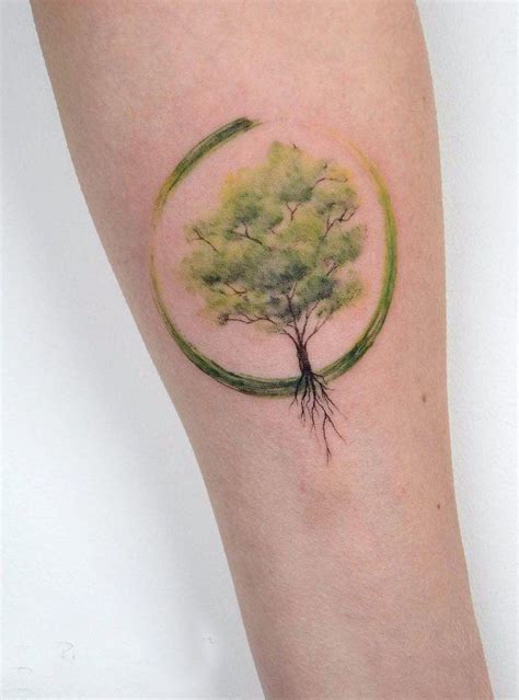 30 Pretty Watercolor Tree Tattoos You Want To Try Style Vp