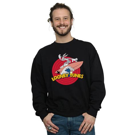 Looney Tunes Mens Bugs Bunny Surfing Sweatshirt