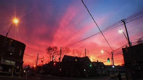 Torontos Pink Morning Sky Lights Up Twitter Cbc News