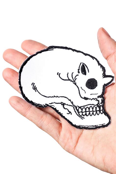 Jessica Louise Cat Skull Embroidered Patch And Enamel Pin