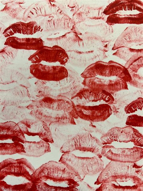 Valentines Day Wallpaper Lips Art Print Lipstick Mark Red Lip Stain