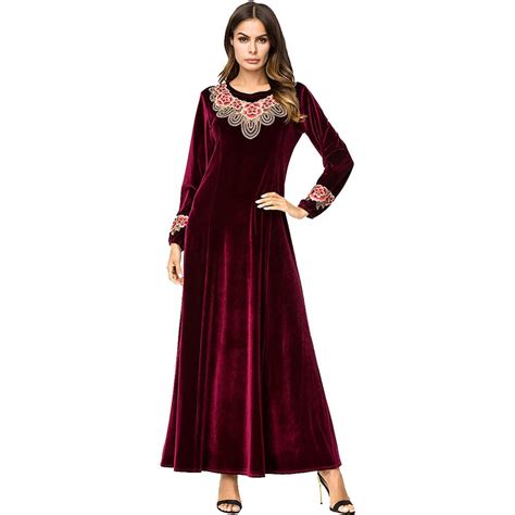 Ethnic Clothing Babalet Womens Elegant Muslim Dress Islamic Dubai