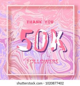 K Followers Thank You Square Banner Stock Vector Royalty Free