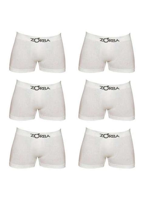 Kit 6 Cuecas Boxer Zorba 781 Branco Meias Sao Jorge