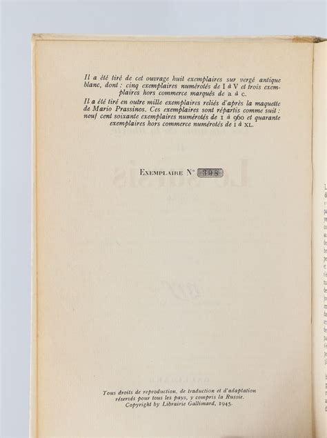 Sartre Les Chemins De La Liberté Ii Le Sursis First Edition