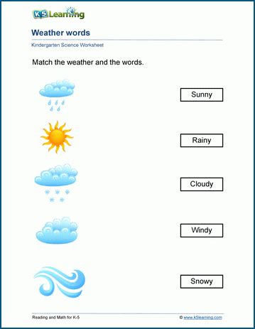 Weather and Seasons - Kindergarten Worksheets | K5 Learning