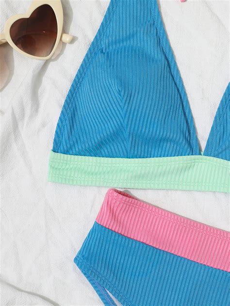 Color Matching High Waist Sexy Bikini Uniqistic