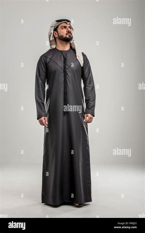 Portrait Of Arabic Man With Kandora In A Studio Stock Photo Alamy