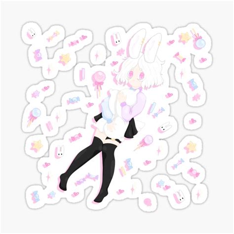 Pastel Candy Girl Sticker For Sale By Senbluerose64 Redbubble