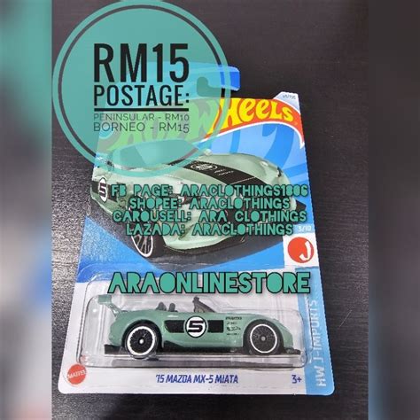 Hot Wheels Mainline HW J Imports Mazda MX Miata Shopee Malaysia