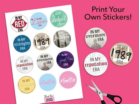 Printable Taylor Swift Stickers Taylor Swift The Eras Tour Printable