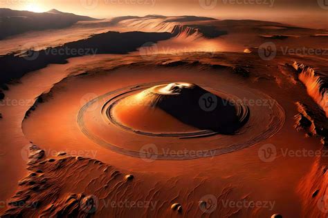 An Artist S Impression Of A Crater On Mars 33321905 Stock Photo At Vecteezy