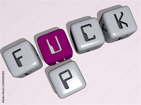 Combination Of Angry Sorry Fuck Up Built By Cubic Letters From The Top Perspective Excellent