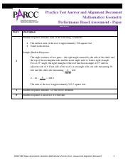 Practice Test Answer And Alignment Document Mathematics Geometry