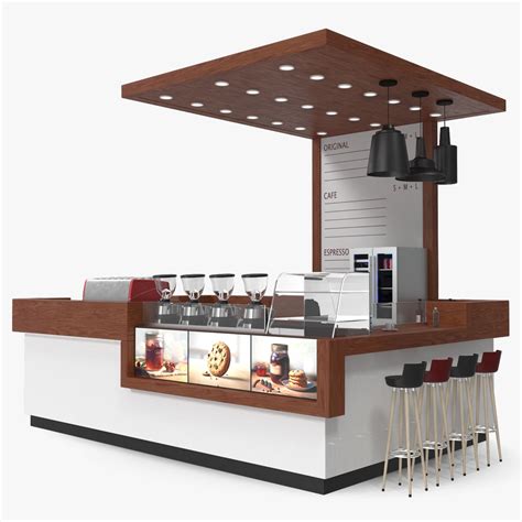 Open Coffee Kiosk 3d Model 89 3ds Blend C4d Fbx Max Ma Lxo