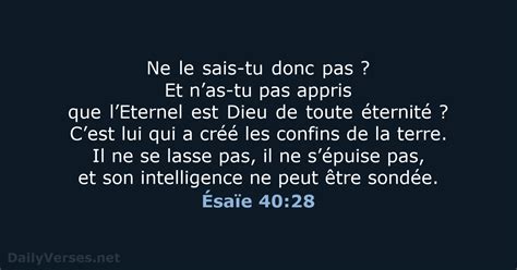 Ésaïe 40 28 Verset de la Bible BDS DailyVerses net