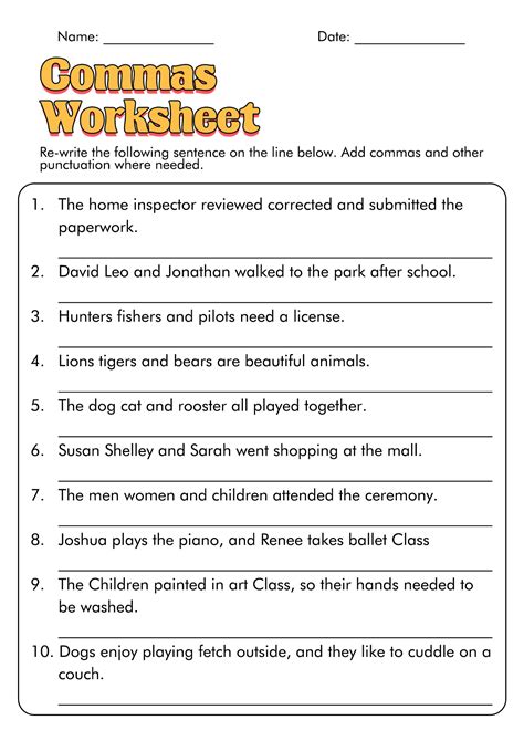 17 Comma Practice Worksheets Free Pdf At