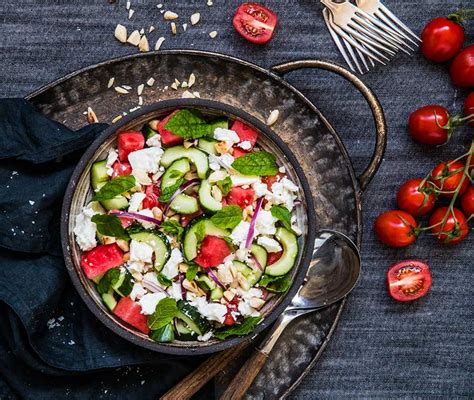 Vattenmelonsallad Med Fetaost Och Mynta Landleys K K