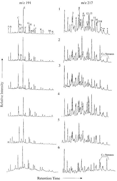 Triterpane M Z And Sterane M Z Chromatograms Of East Coast