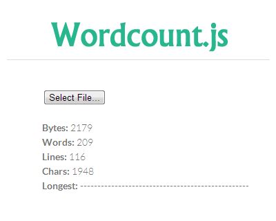 Wordcount Js Calculate File Newlines Word And Byte Counts With