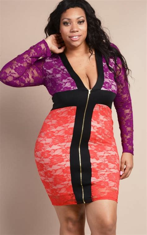 Lace Bodycon Dress Plus Size PlusLook Eu Collection