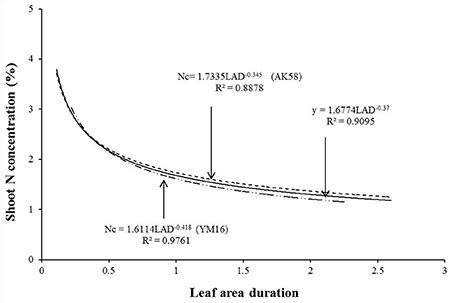 Frontiers Development Of A Critical Nitrogen Dilution Curve Based On