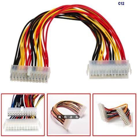 Atx 24 Pin Male To 24 Pin Female Power Supply Extension Cable Adapter Psu Lead Connector 30cm