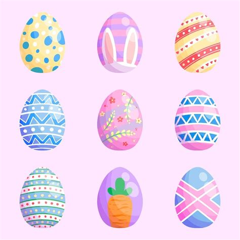 Premium Vector Set Bundle Easter Egg Illustration