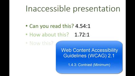 Accessibility Colour Contrast YouTube