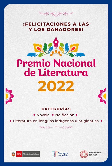 Lista De Ganadores Del Premio Nacional De Literatura 2022 Cuenta Artes