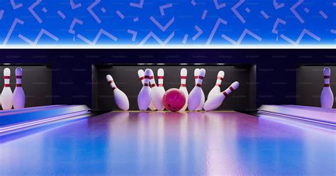 A Bowling Alley With Bowling Pins And A Bowling Ball Photo Wallpaper