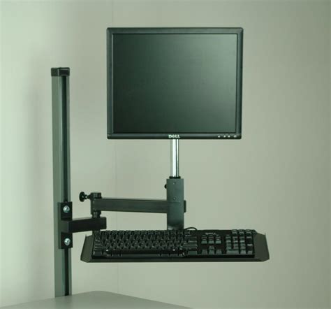 Stackbin -- Workbenches -- Flat Screen Monitor Arm with Keyboard Tray