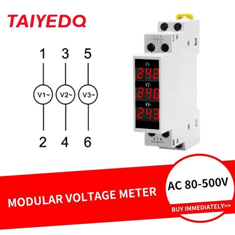 Misuratore Di Tensione Trifase Per Montaggio Su Guida Din AC 80 500V