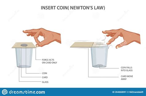 Inertia Experiment Shows Newtonâ€™s First Law Of Motion Stock Vector