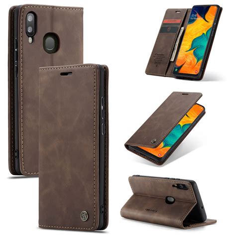 CaseMe Samsung Galaxy A40 Wallet Stand Magnetic Case Coffee