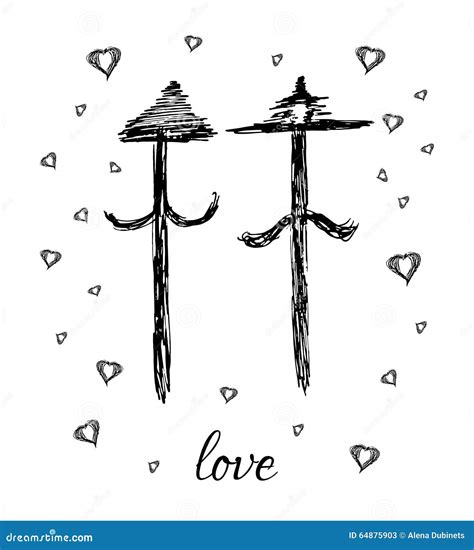 Gay Dibujado Mano De La Familia Del Amor De La Flecha Del Vector Stock De Ilustraci N