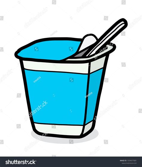 Yogurt Cup Cartoon Vector Illustration Hand Stock Vector Royalty Free