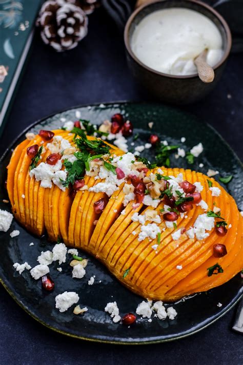 Hasselback Kürbis mit Feta