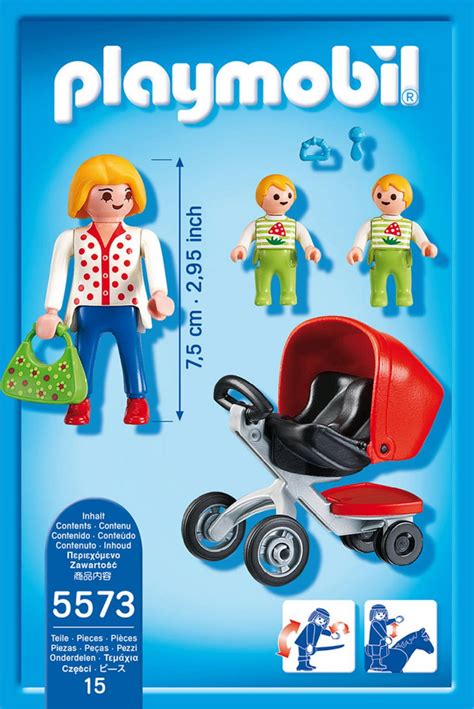 PLAYMOBIL 5573 City Life Mother With Twin Stroller Playpolis