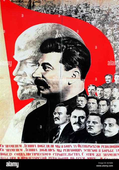 Soviet Propaganda Poster Of Stalin Fotos Und Bildmaterial In Hoher