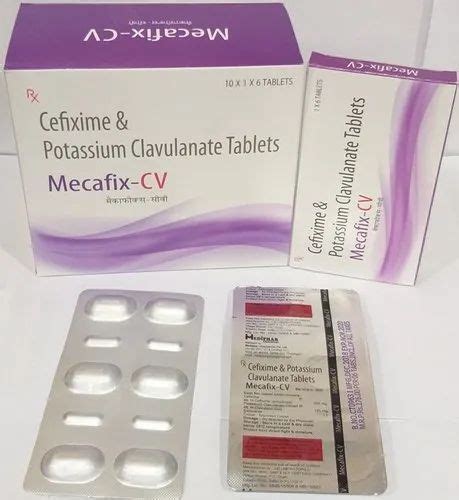 Mecafix Cv Cefixime Mg Potassium Clavulanate Mg Tablet Packaging