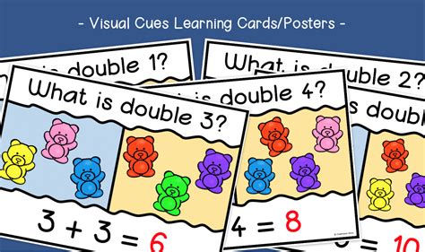 Doubling To Ten Visual Cues Learning Cardsdisplay Posters Ks1